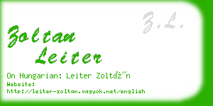 zoltan leiter business card